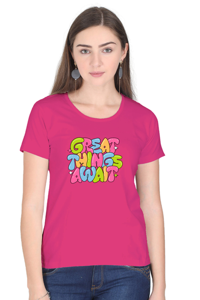 Female Classic Crew DTG Printed T-Shirt - Image 2