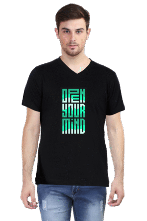 Male V Neck T-Shirt DTG Printed T-Shirt